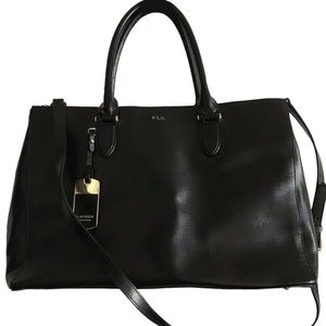RALPH LAUREN Black Saffiano leather tote